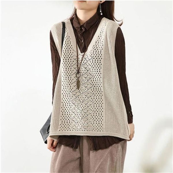 women's sleeveless kints & tees casual loose long sweater blouse knitted v neck outwear, White
women's sleeveless kints & tees casual loose long sweater blouse knitted v neck outwear, White