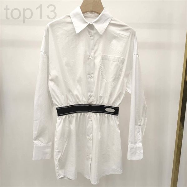 women's blouses & shirts designer 22 spring and summer new p home triangle letter ribbon waist thin lapel long sleeve shirt dress y4xq, White
women's blouses & shirts designer 22 spring and summer new p home triangle letter ribbon waist thin lapel long sleeve shirt dress y4xq, White