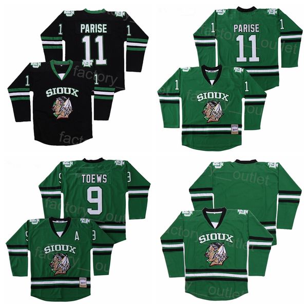 men movie ice hockey college 11 zach parise jersey north dakota fighting sioux 9 jonathan toews team green black color vintage all stitched
men movie ice hockey college 11 zach parise jersey north dakota fighting sioux 9 jonathan toews team green black color vintage all stitched