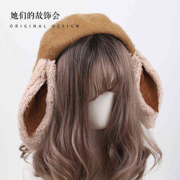 cute beret women hat cartoon bunny ears winter warm wool cap boinas boina mujer j220722, Blue;gray
cute beret women hat cartoon bunny ears winter warm wool cap boinas boina mujer j220722, Blue;gray