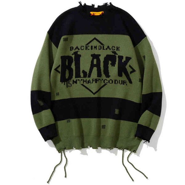 knitting sweater men tassel hole letter print patchwork knitted pullover casual baggy harajuku college style couple streetwear t220730, White;black
knitting sweater men tassel hole letter print patchwork knitted pullover casual baggy harajuku college style couple streetwear t220730, White;black