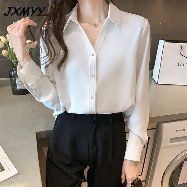 satin shirt women's spring loose long-sleeved temperament vertical shirt metal buckle fashion slim chiffon shirt jxmyy 210412, White
satin shirt women's spring loose long-sleeved temperament vertical shirt metal buckle fashion slim chiffon shirt jxmyy 210412, White