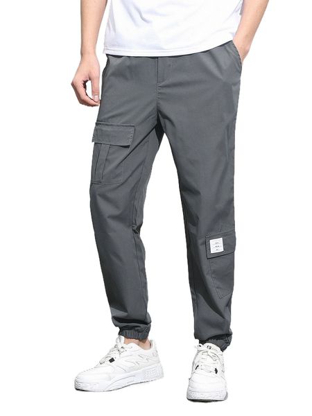 men letter patch detail flap pocket drawstring waist cargo pants k8gt#, Black
men letter patch detail flap pocket drawstring waist cargo pants k8gt#, Black