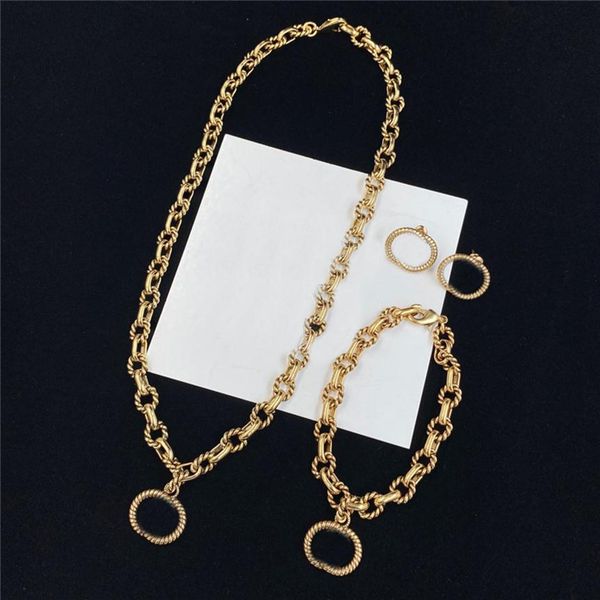 retro double letter jewelry sets designer metal chain necklace earrings bracelet women pendant studs268y, Black
retro double letter jewelry sets designer metal chain necklace earrings bracelet women pendant studs268y, Black