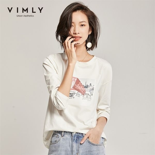 vimly spring autumn women letter print tshirt fashion round neck long sleeve thin casual female cotton t shirt f3578 210317, White
vimly spring autumn women letter print tshirt fashion round neck long sleeve thin casual female cotton t shirt f3578 210317, White