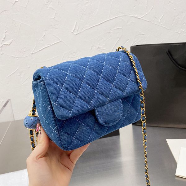 classic 17c mini flap square denim bags enamel gold ball matelasse chain adjustable shoulder strap crossbody cosmetic wallet clutch purses w
classic 17c mini flap square denim bags enamel gold ball matelasse chain adjustable shoulder strap crossbody cosmetic wallet clutch purses w
