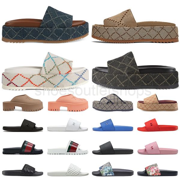 men women platform slides luxury designer slippers multicolor black white pink maroon floral brocade rubber sandals beach shoes size 35-45
men women platform slides luxury designer slippers multicolor black white pink maroon floral brocade rubber sandals beach shoes size 35-45
