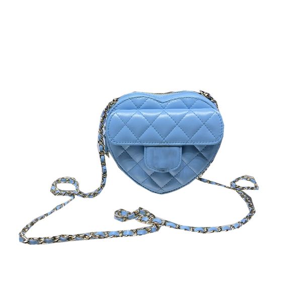 

mini heart crossbody bag 2022 lambskin love classic quilted diamond check leather wear chain braided zipper shoulder bag designer luxury lad