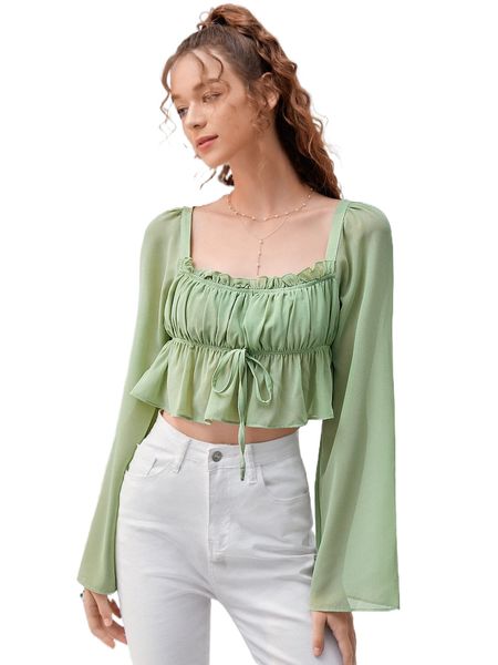 mod solid ruched bust tie front blouse y4gb#, White
mod solid ruched bust tie front blouse y4gb#, White