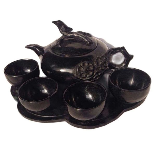 china black jade jade tea wine set function, Silver 
china black jade jade tea wine set function, Silver