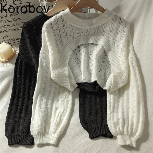 korobov hollow out women sweaters vintage o neck long sleeve female pullovers autumn chic streetwear sueter mujer 201224, White;black
korobov hollow out women sweaters vintage o neck long sleeve female pullovers autumn chic streetwear sueter mujer 201224, White;black
