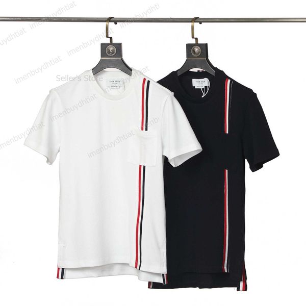 22 fashion luxury brand tb-thom short sleeve t shirts spring korean casual red white and blue ribbon stripe, White;black
22 fashion luxury brand tb-thom short sleeve t shirts spring korean casual red white and blue ribbon stripe, White;black