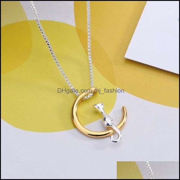 pendant necklaces cat necklace charm sier gold color link chain for pet lucky jewelry beautifly luxury gift moon drop delive mjfashion dhrjl, Silver
pendant necklaces cat necklace charm sier gold color link chain for pet lucky jewelry beautifly luxury gift moon drop delive mjfashion dhrjl, Silver