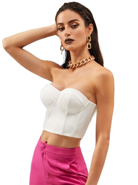x beatriz benÃtez design backless bustier crop tube s9xp#, White
x beatriz benÃtez design backless bustier crop tube s9xp#, White