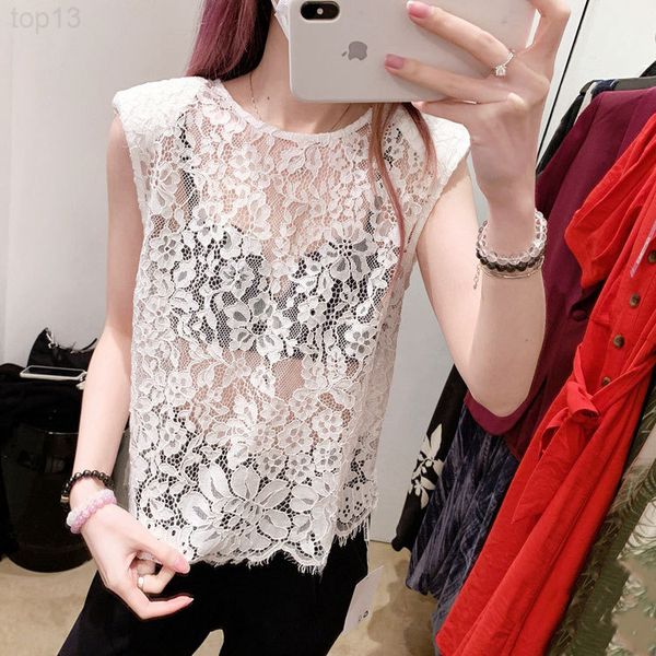 women's polos designer sp original 2022 spring and summer new heavy industry hollow out lace hook flower shoulder pad sleeveless zipper, White
women's polos designer sp original 2022 spring and summer new heavy industry hollow out lace hook flower shoulder pad sleeveless zipper, White
