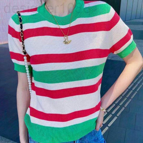 women's knits & tees designer lo family fashion new red and green stripe round neck t-shirt women's foreign style aging summer thi, White
women's knits & tees designer lo family fashion new red and green stripe round neck t-shirt women's foreign style aging summer thi, White