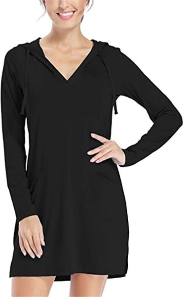 & tees women's blouse beach spf long sleeve shirt-dress sun protection hiking beach, White
& tees women's blouse beach spf long sleeve shirt-dress sun protection hiking beach, White