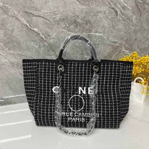 brand women's canvas large capacity shopping bag simple fashion plaid solid color beach bag leisure shoulder bags chain 35 29cm
brand women's canvas large capacity shopping bag simple fashion plaid solid color beach bag leisure shoulder bags chain 35 29cm