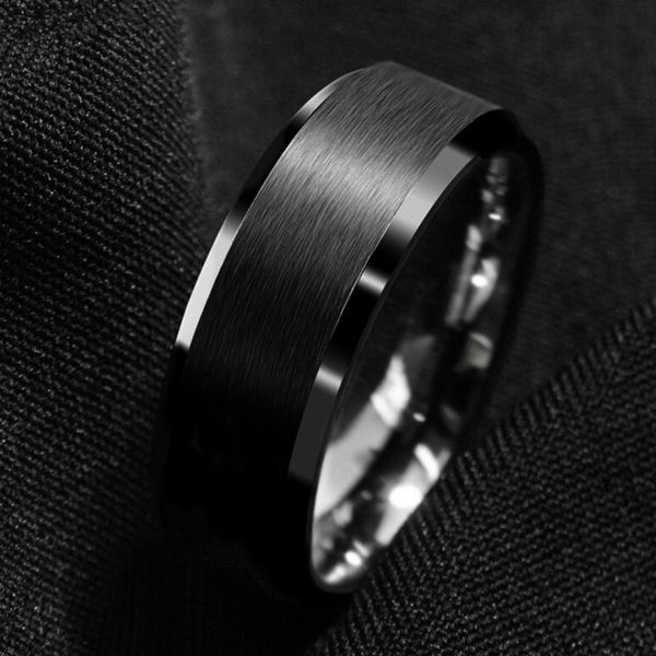 8mm black fashion men ring stainless steel matte brushed wedding engagement band jewelry birthday gift 220719, Silver
8mm black fashion men ring stainless steel matte brushed wedding engagement band jewelry birthday gift 220719, Silver