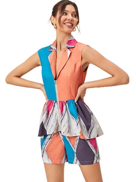 x let them stare geo print zip up peplum romper r9le#, Black;white
x let them stare geo print zip up peplum romper r9le#, Black;white