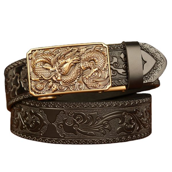 2022 classic men's belt luxury r leather fashion personality carved dragon spit beads automatic buckle business belt men delivery, Black;brown
2022 classic men's belt luxury r leather fashion personality carved dragon spit beads automatic buckle business belt men delivery, Black;brown