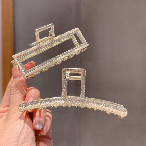 new metal hair pins grab clip rhinestone pearl hairpin shark-clip back of head pan hairs diamond inlaid headdress cross-border hair accessor, Black;brown
new metal hair pins grab clip rhinestone pearl hairpin shark-clip back of head pan hairs diamond inlaid headdress cross-border hair accessor, Black;brown