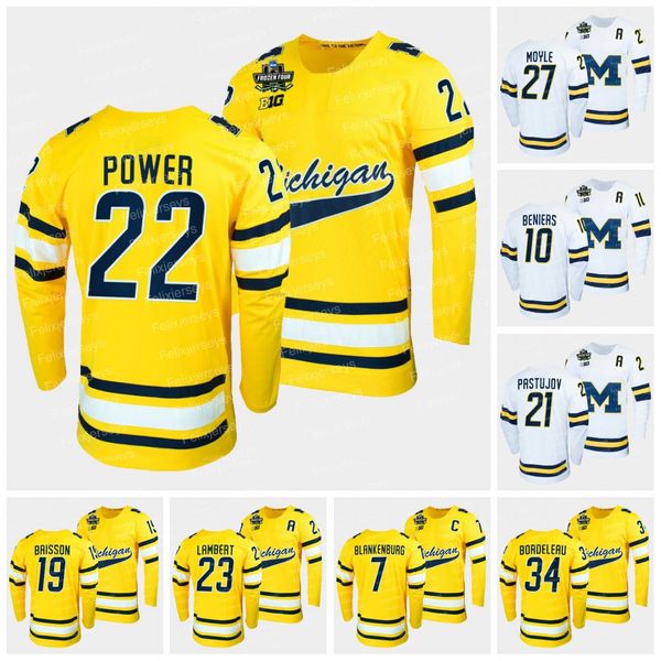 michigan wolverines 2022 frozen four maize ncaa hockey jersey 7 nick blankenburg 22 owen power 10 matty beniers 21 michael pastujov 27 nolan, Black;red
michigan wolverines 2022 frozen four maize ncaa hockey jersey 7 nick blankenburg 22 owen power 10 matty beniers 21 michael pastujov 27 nolan, Black;red