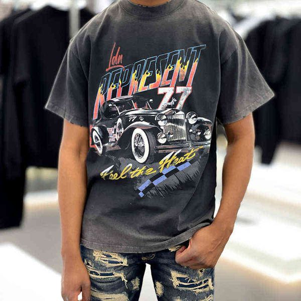 car classic printing high street washing old fashion loose short sleeve women's t-shirt men's, White;black
car classic printing high street washing old fashion loose short sleeve women's t-shirt men's, White;black