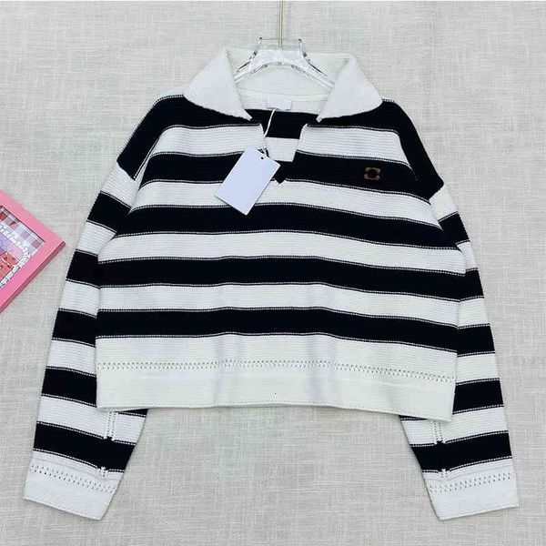 women's knits & tees c family lapel wide stripe short loose half open neck long sleeve lazy style knitted thin women, White
women's knits & tees c family lapel wide stripe short loose half open neck long sleeve lazy style knitted thin women, White