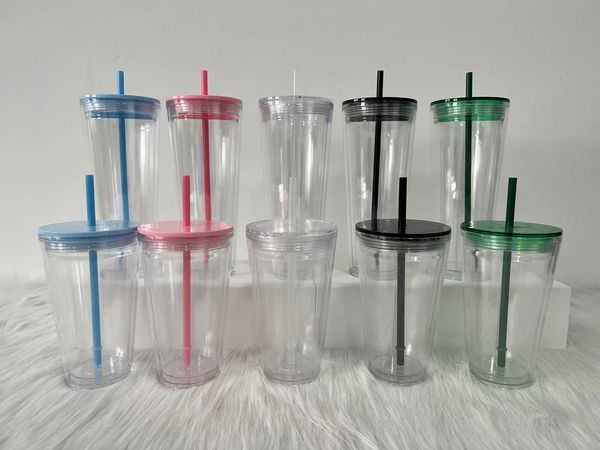 2021 new flat 710ml mugs 24oz clear plastic cup double wall cup with straw black green lid
2021 new flat 710ml mugs 24oz clear plastic cup double wall cup with straw black green lid