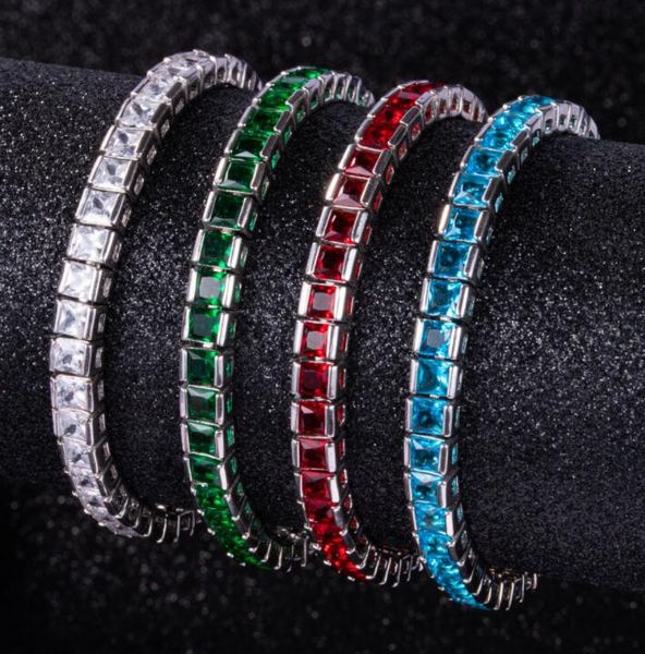 18k emerald full diamond ruby white zirconium chain aquamarine bracelet hip hop pink tennis square bracelet, Black
18k emerald full diamond ruby white zirconium chain aquamarine bracelet hip hop pink tennis square bracelet, Black