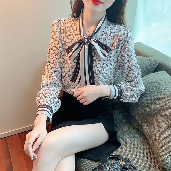 2022 sweet chic ribbon bow silk shirt women designer retro print blouses long sleeve ladies office button up shirts spring autumn casual blo, White
2022 sweet chic ribbon bow silk shirt women designer retro print blouses long sleeve ladies office button up shirts spring autumn casual blo, White