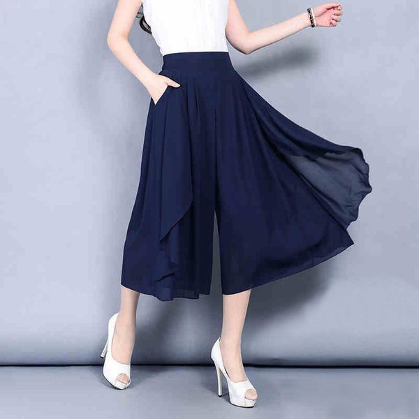 elastic high waist slim elegant chiffon capris female pants skirts women summer wide leg medium long leisure loose trousers 220816, Black;white
elastic high waist slim elegant chiffon capris female pants skirts women summer wide leg medium long leisure loose trousers 220816, Black;white