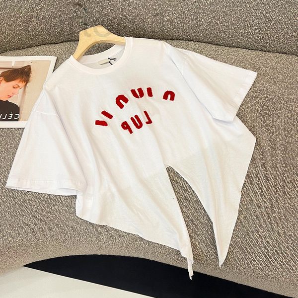 women's t-shirt designer xiaozhongchao brand 22ss spring and summer new towel letter embroidery round neck knot design short sleeve t, White
women's t-shirt designer xiaozhongchao brand 22ss spring and summer new towel letter embroidery round neck knot design short sleeve t, White
