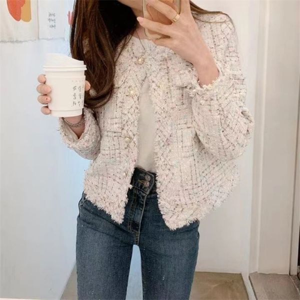spring autumn tweed jackets women harajuku casual all-match wool coat outwear vintage casaco 220817, Black;brown
spring autumn tweed jackets women harajuku casual all-match wool coat outwear vintage casaco 220817, Black;brown
