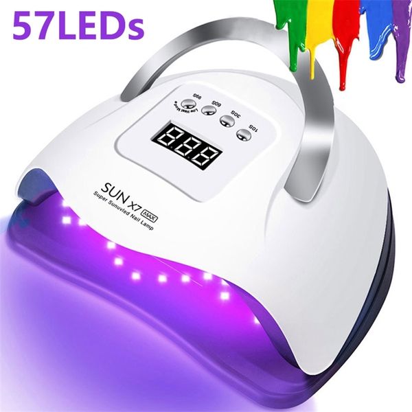 sun x7 max uv led nail lamp for drying nails gel polish lampara with 57 leds motion sensing professional uv lampe for manicure 220425
sun x7 max uv led nail lamp for drying nails gel polish lampara with 57 leds motion sensing professional uv lampe for manicure 220425