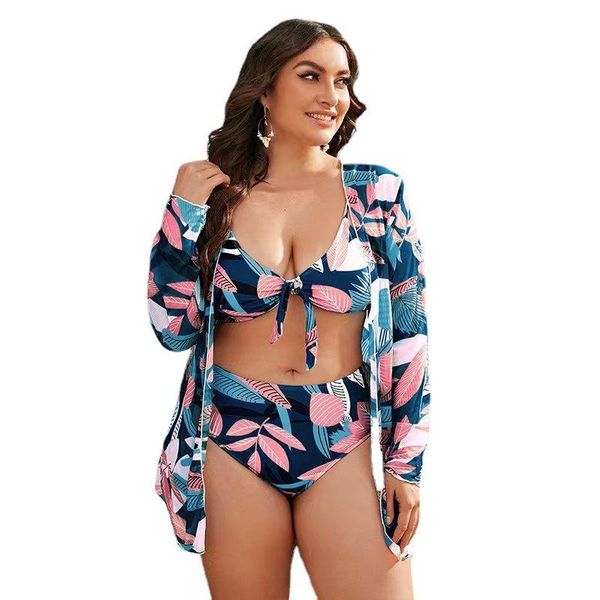 women's swimwear plus size print high waisted lace up bikini sets swimsuit women 3 pieces bathing suits long sleeve sun protection cove, White;black
women's swimwear plus size print high waisted lace up bikini sets swimsuit women 3 pieces bathing suits long sleeve sun protection cove, White;black