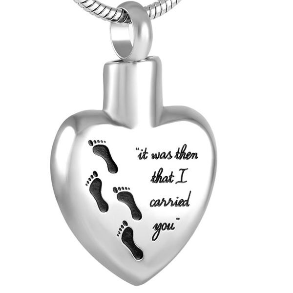 heart shape cremation jewelry for ashes cute baby footprint urn necklace stainless steel memorial human/pet ashes funeral sympathy keepsake, Silver
heart shape cremation jewelry for ashes cute baby footprint urn necklace stainless steel memorial human/pet ashes funeral sympathy keepsake, Silver