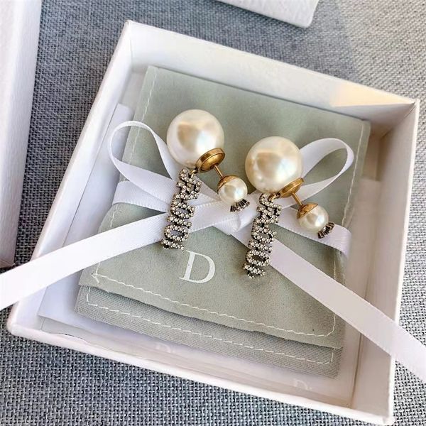 parents' letter size pearl earrings women's star temperament earrings, Golden 
parents' letter size pearl earrings women's star temperament earrings, Golden