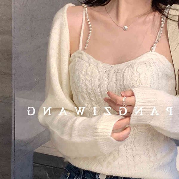 women's knits & tees pure atmosphere pearl knitted two-piece set women's autumn korean style temperament versatile sweater trend, White
women's knits & tees pure atmosphere pearl knitted two-piece set women's autumn korean style temperament versatile sweater trend, White