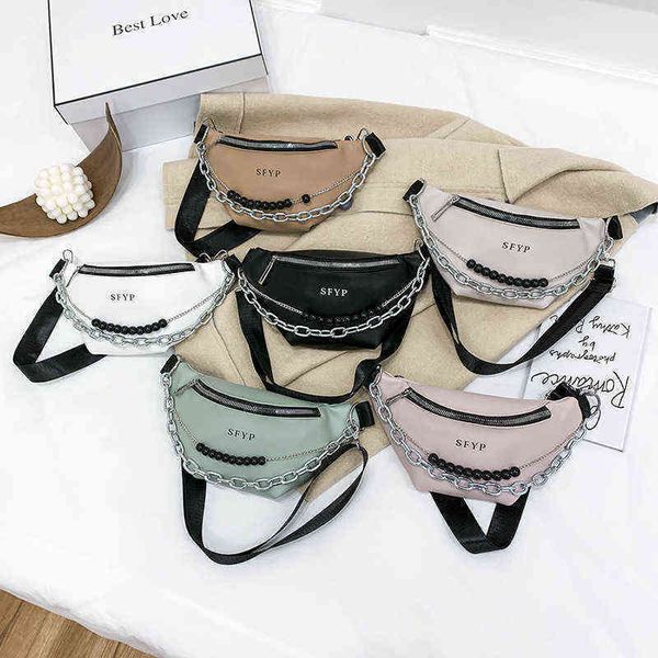 women's waist bag korean pu single shoulder crossbody women's fashion beaded chest 220518 
women's waist bag korean pu single shoulder crossbody women's fashion beaded chest 220518