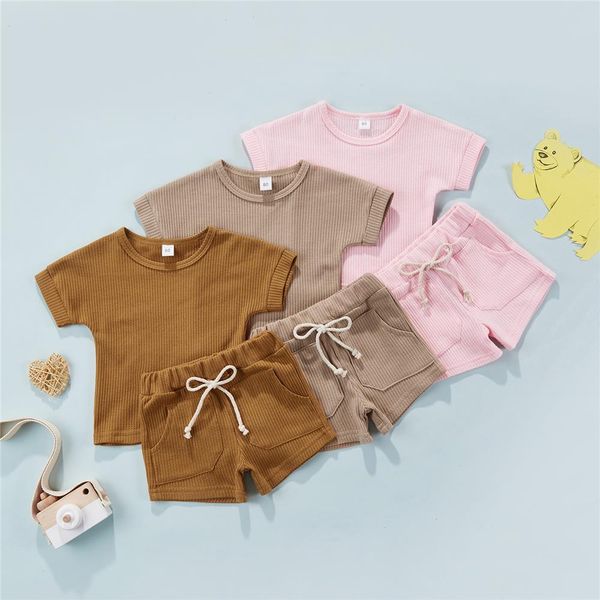 summer kid girl boy sets solid color short sleeve t-shirt elastic waist shorts with pockets toddler baby sports clothes, White
summer kid girl boy sets solid color short sleeve t-shirt elastic waist shorts with pockets toddler baby sports clothes, White
