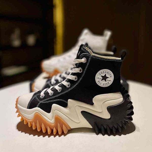 dress shoes thick soled canvas high shoes versatile leisure sports increased pop women's fashion r2sj, Black
dress shoes thick soled canvas high shoes versatile leisure sports increased pop women's fashion r2sj, Black
