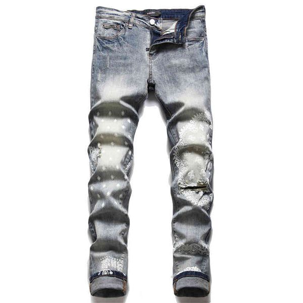 men's jeans small korean men's jeans with holes trend printing elastic slim fit pants 3114 2for, Blue
men's jeans small korean men's jeans with holes trend printing elastic slim fit pants 3114 2for, Blue