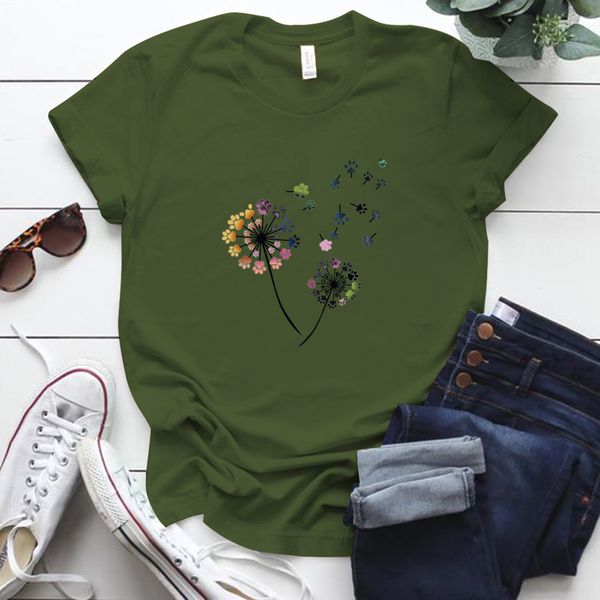 color dandelion printed tshirt women summer funny tee shirt femme short sleeve clothing 220616, White
color dandelion printed tshirt women summer funny tee shirt femme short sleeve clothing 220616, White