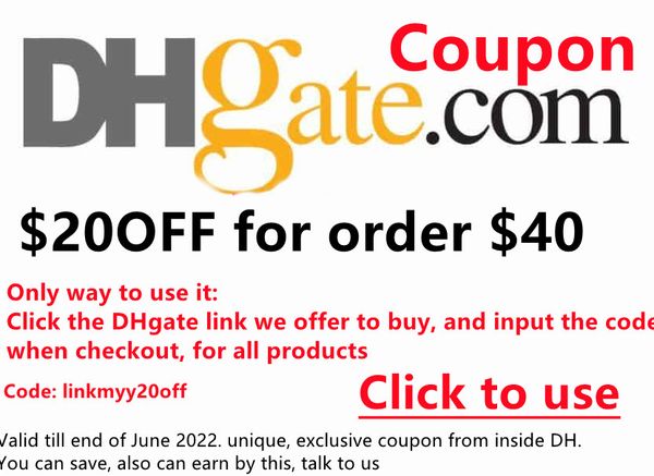 20 usd off 40 dh coupon code- all dhgate products such as others apparel, Black;white
20 usd off 40 dh coupon code- all dhgate products such as others apparel, Black;white