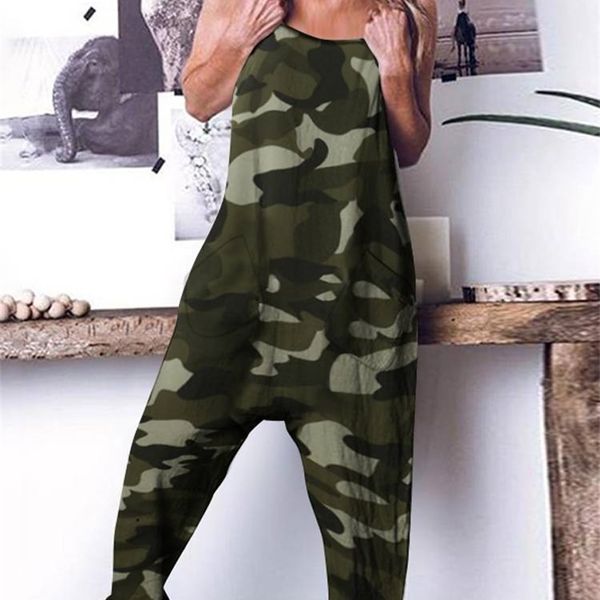 women camouflage printed jumpsuits celmia summer spaghetti strap casual loose dropcrotch long rompers harem pants overalls 220713, Black;white
women camouflage printed jumpsuits celmia summer spaghetti strap casual loose dropcrotch long rompers harem pants overalls 220713, Black;white