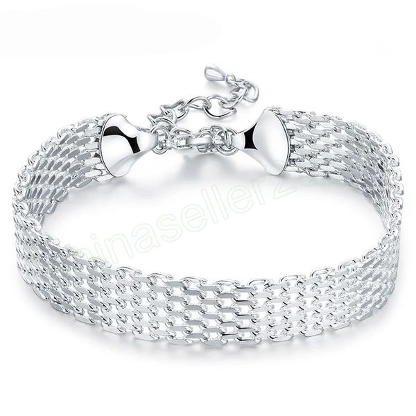925 sterling silver weave bracelet chain for women wedding engagement party fashion jewelry, Black
925 sterling silver weave bracelet chain for women wedding engagement party fashion jewelry, Black
