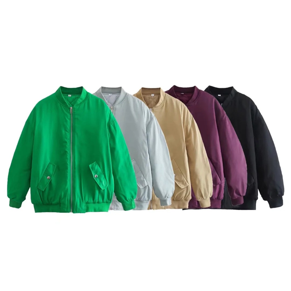 women's down & parkas women fashion oversized bomber jackets coat with pockets front zipper vintage o-neck long sleeves female chic out, Black
women's down & parkas women fashion oversized bomber jackets coat with pockets front zipper vintage o-neck long sleeves female chic out, Black