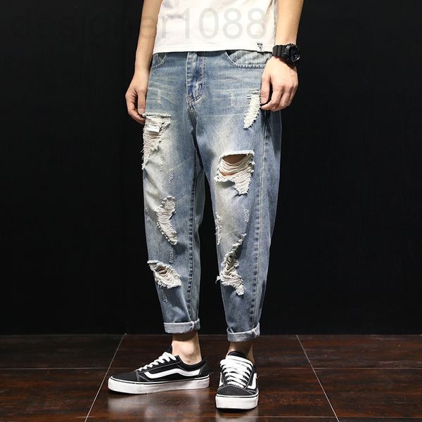 men's jeans designer spring harlan pants patch 9-point jeans with holes men's loose large size trendy summer beggar txc4, Blue
men's jeans designer spring harlan pants patch 9-point jeans with holes men's loose large size trendy summer beggar txc4, Blue